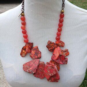 ZEG Designs Clustered Red Jasper Necklace